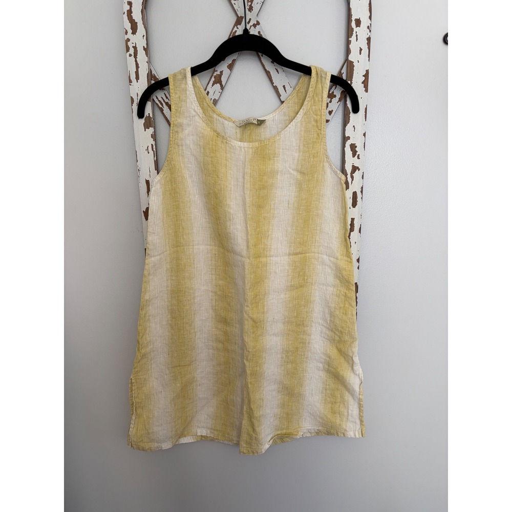 Chalet et ceci 100% Linen Tunic Tank Top Sleeveless Lagenlook Resort Size Small‎